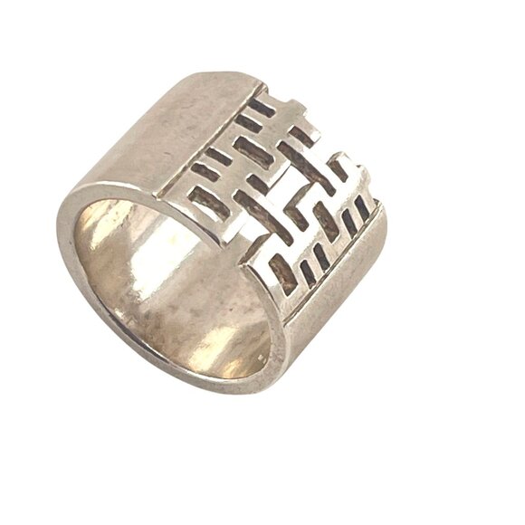 Vintage Silver Smith 925 Size 6 Statement Ring Heavy - Picture 5 of 7